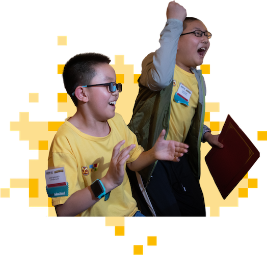 AI League scene: competitive kids cheering